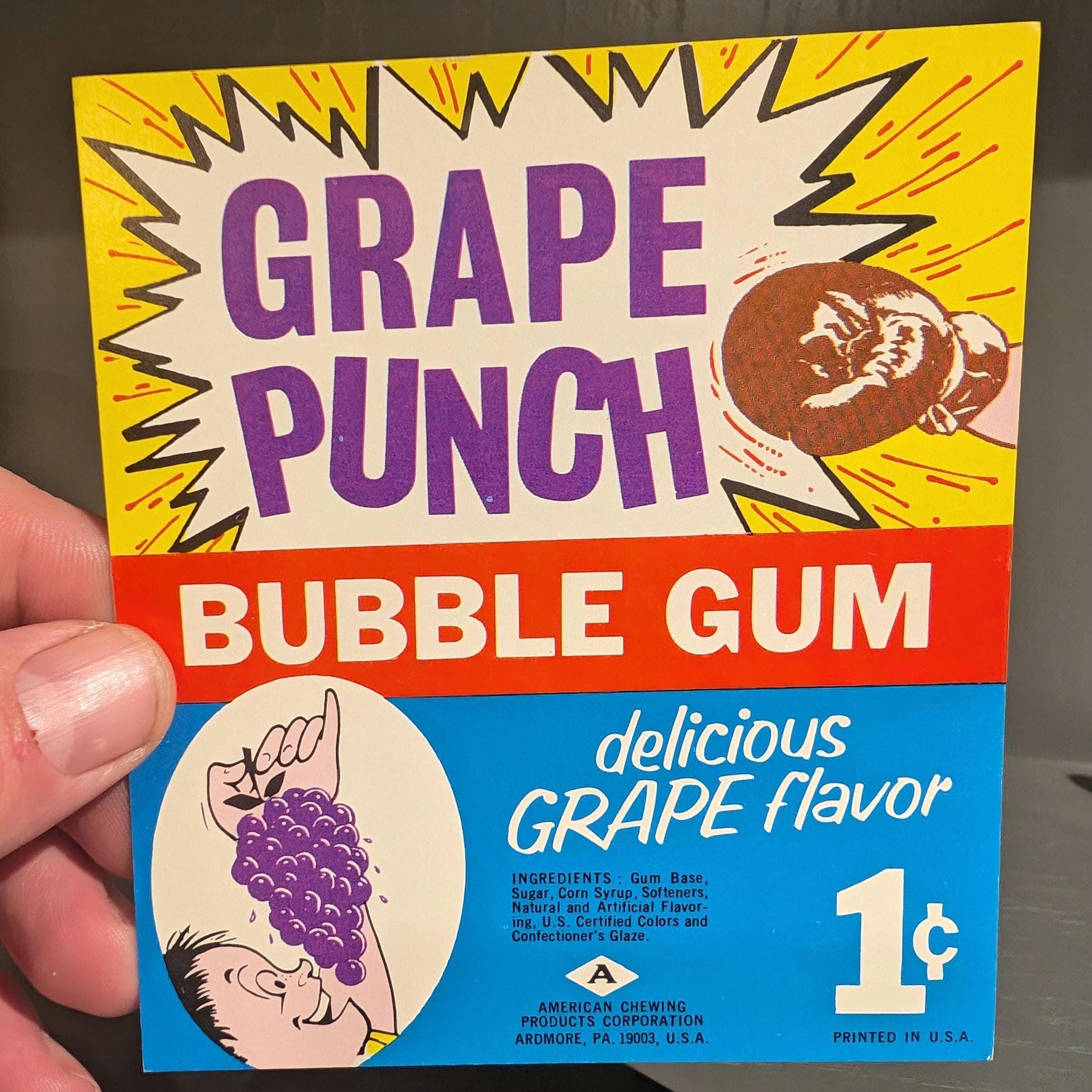 Gomme à Mâcher VINTAGE CAROLINE - Boîte Scellée, Goût Ail (blague), Vieux Stock
