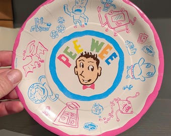 NOS 1987 Pee Wee Herman Birthday Paper Goods - CHOICE Hat, Plate, Invitations, or Tablecloth