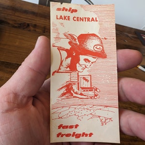 Lake Central Airlines Mercury degli anni '60 - Etichetta Great Lakes - Vecchio e originale - Decalcomania da viaggio o valigia vintage