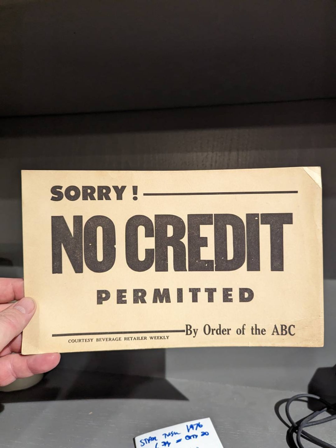 Original 1940's Sorry No Credit Goods Store Hours Cardboard Sign - Etsy