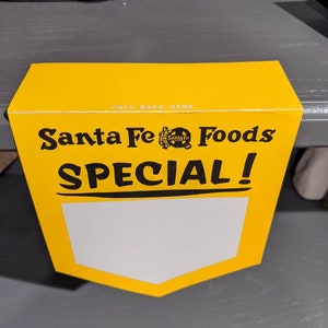 Special! Santa Fe Brand Foods grocery store price sign.- Old & Original Shelf Hanger - NOS New Old Stock