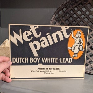 い*。様 レア Dutch Boy Paints ダッチボーイ 看板 1920s Dutch Boy Paint Lithograph Sign: 