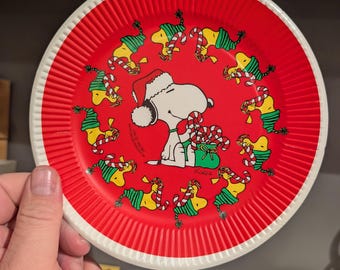 スヌーピーSNOOPY DECORATED TRAYアンティークビンテージ69年 NOS 1965 60s Snoopy & Woodstock Christmas Charlie Brown Peanuts