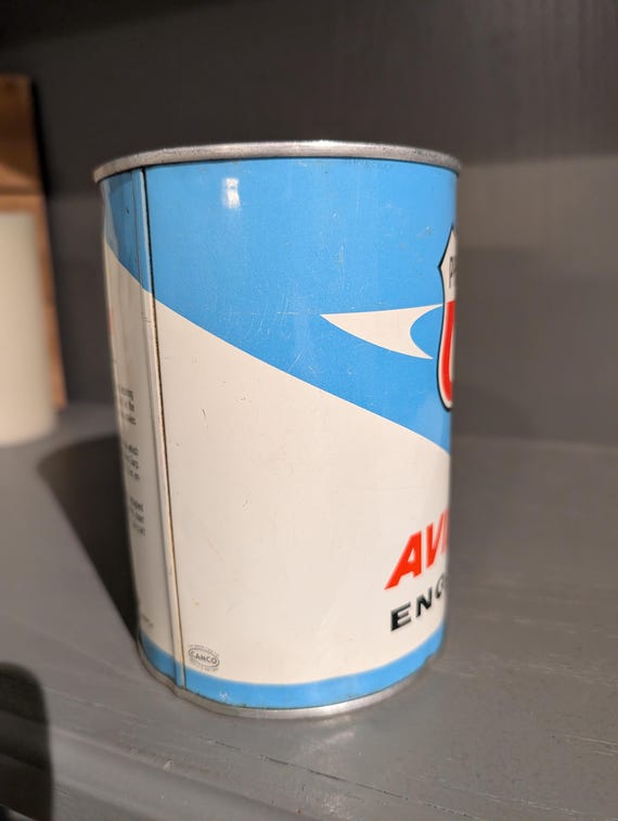 1960's Phillips 66 Aviation Motor Oil Quart Motor Oil Can - Metal