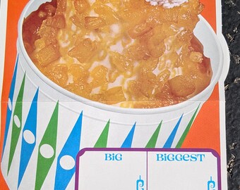 NOS 1967 チョコレートまたはパイナップルサンデーアイスクリーム看板