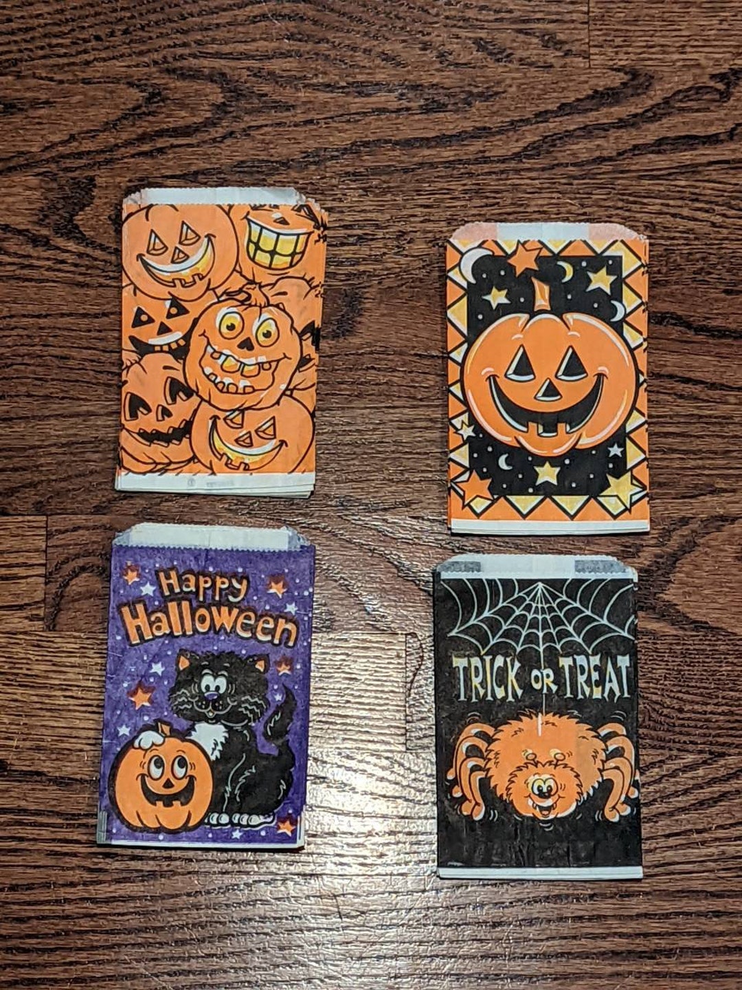 NOS Old 1980's / 90s Trick or Treat Halloween Pumpkin Spider