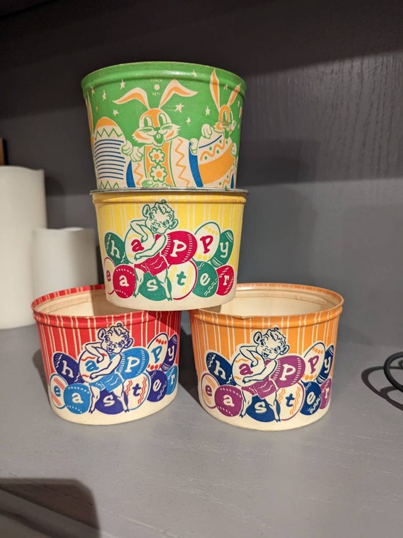 1950s/60's Happy Easter Borden's Cottage Cheese Container Elsie