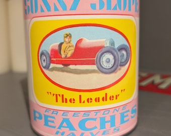 1960s 70s Sunny Slope Peaches Pie Filling can label on can Original Vintage Gaffney South Carolina