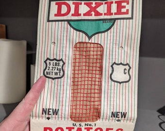 1960's Dixie Brand Potatoes Sack - Old & Original - A Bertolla, Loxley, Alabama