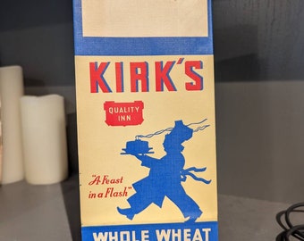 Old & Original 1950er Kirk's Vollweizen Pfannkuchen Mehl Papiersack Vintage - Ohio