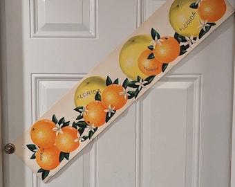 1940&#39;s Sunny Florida Oranges Fruit Banner Sign - Old & Original Grocery Sign