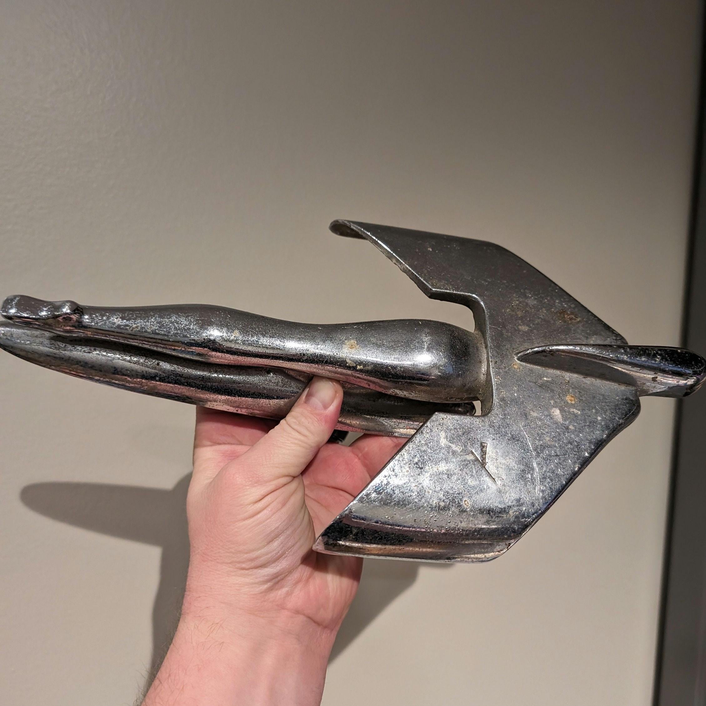 Original 1950s Nash Flying Lady Hood Ornament by Petty - Vintage