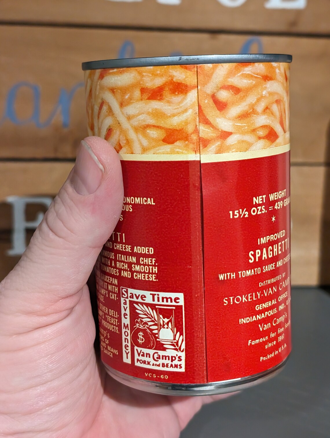 1950's Van Camp's Spaghetti Can Label on Can - Original Vintage ...