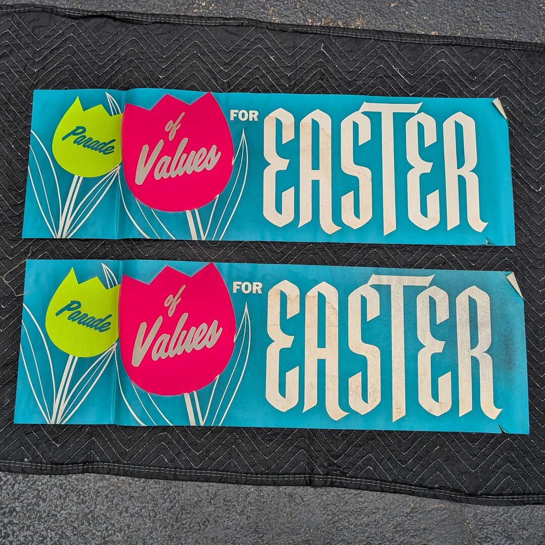Values Parade Props 1960s Parade of Values for Easter Tulip Time Sign Poster Original ...