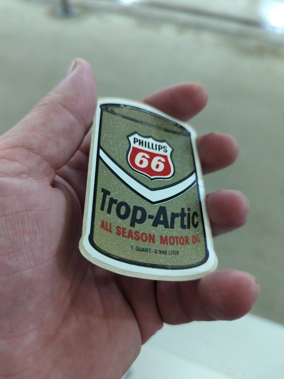 Vintage 1960's Phillips 66 Trop Artic Motor Oil Company Die Cut