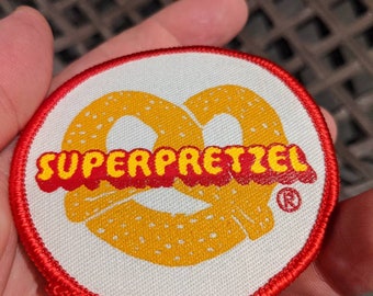 NOS 1990&#39;s Superpretzel Soft Pretzel  Vintage Patch - Delivery Uniform 2 3/4&quot;