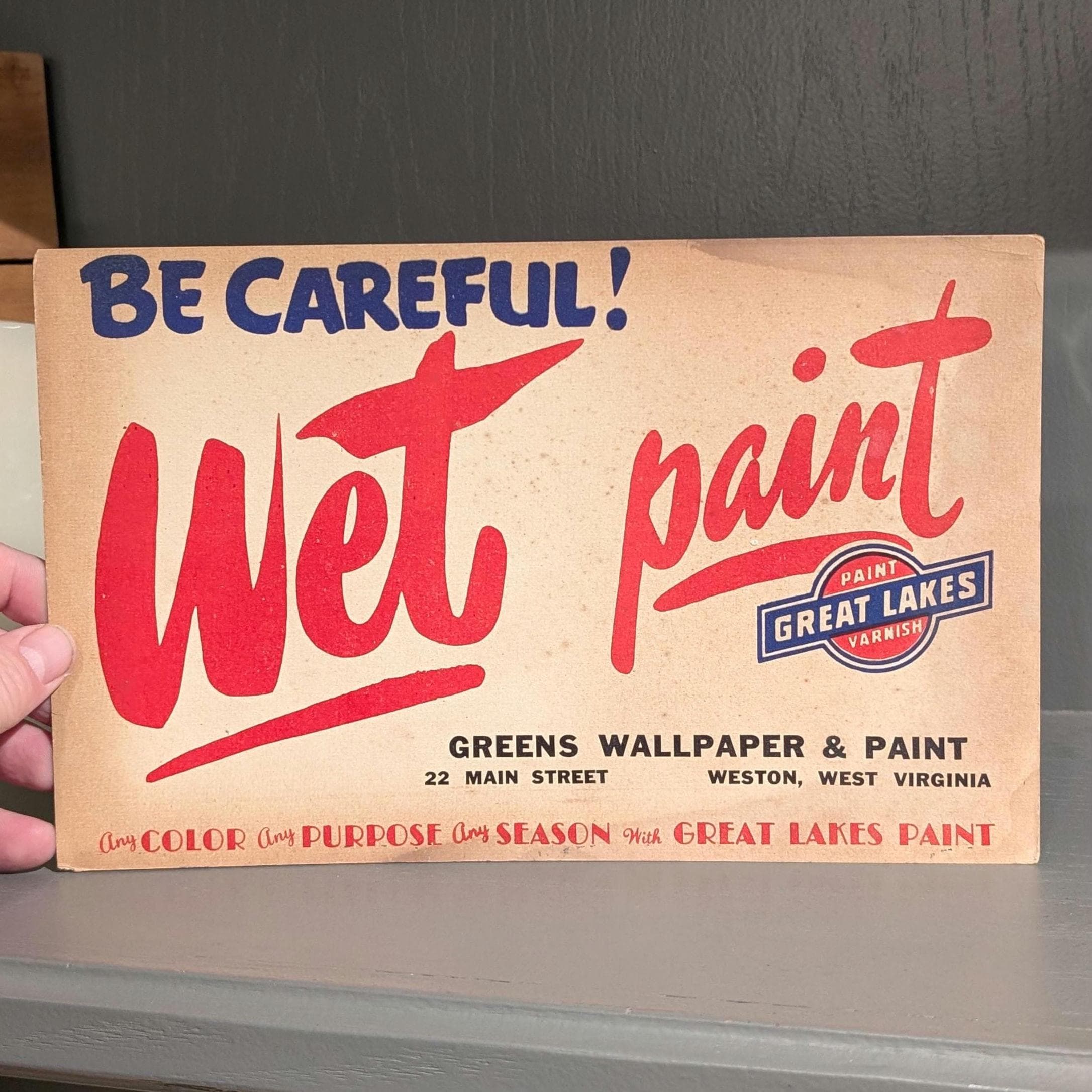 Original 1940's Great Lakes Paint & Varnish Paints WET PAINT