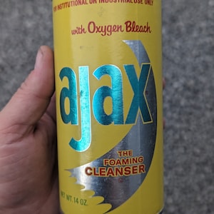 Original 1960&#39;s Ajax Scouring Powder Cleaner Vintage Laundry - NOS Empty Can