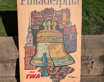 1958 TWA Airlines Philadelphia Pennsylvania Trans World Airlines - Old & Original -  Vintage Travel David Klein