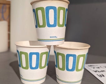 LOT OF 3: 1960's Oasis Design Dixie Cup - Waxed Paper Cup Cup