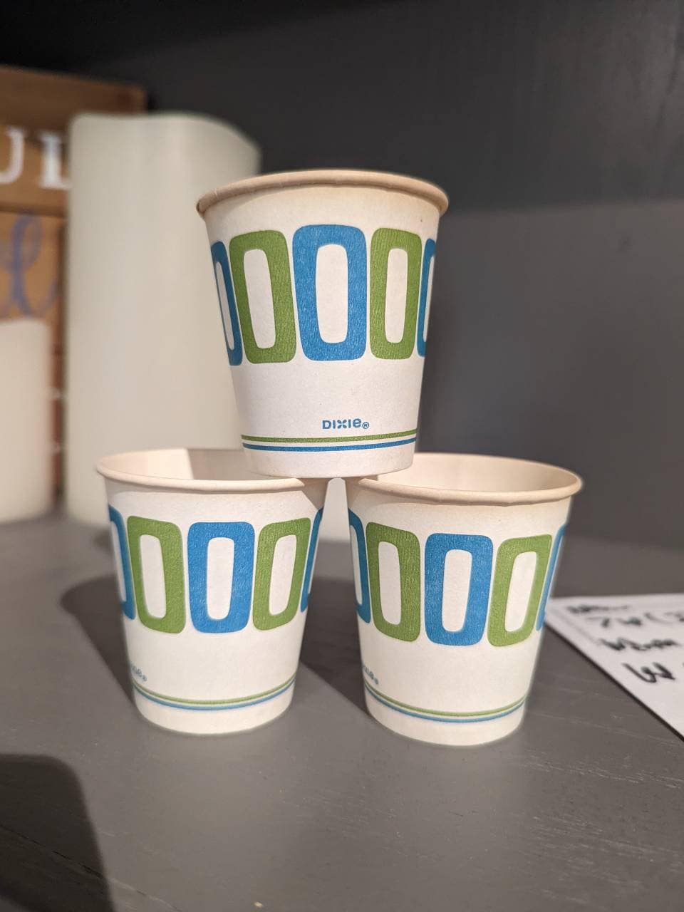 LOT OF 3: 1960's Oasis Design Dixie Cup Waxed Paper Cup -  New