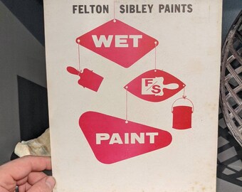 CAUTION WET PAINT Sign Red Letters on White 8.5" x 11" Cardboard USA #2 Two CAUTION WET PAINT Sign Red Letters on White 8.5" x 11" Cardboard USA #2 Two