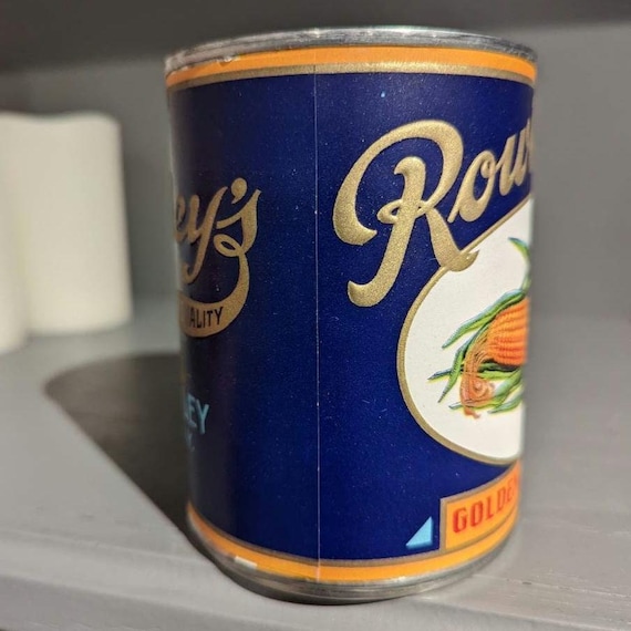 1920's Rowley's Golden Sweet Corn Can Label on Can Original