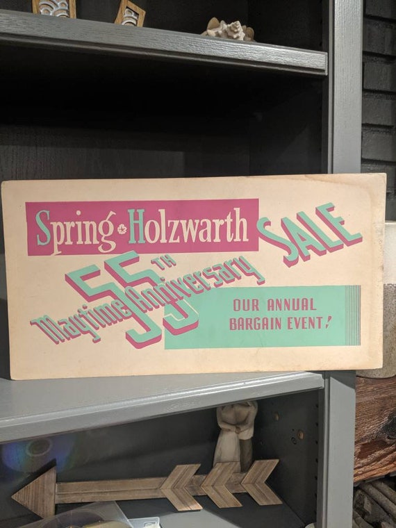 Original 1950's Spring Holzwarth Department Store Cardboard Sign Vintage  Trolley/bus Card Big May 55th Anniversary Theme - Etsy