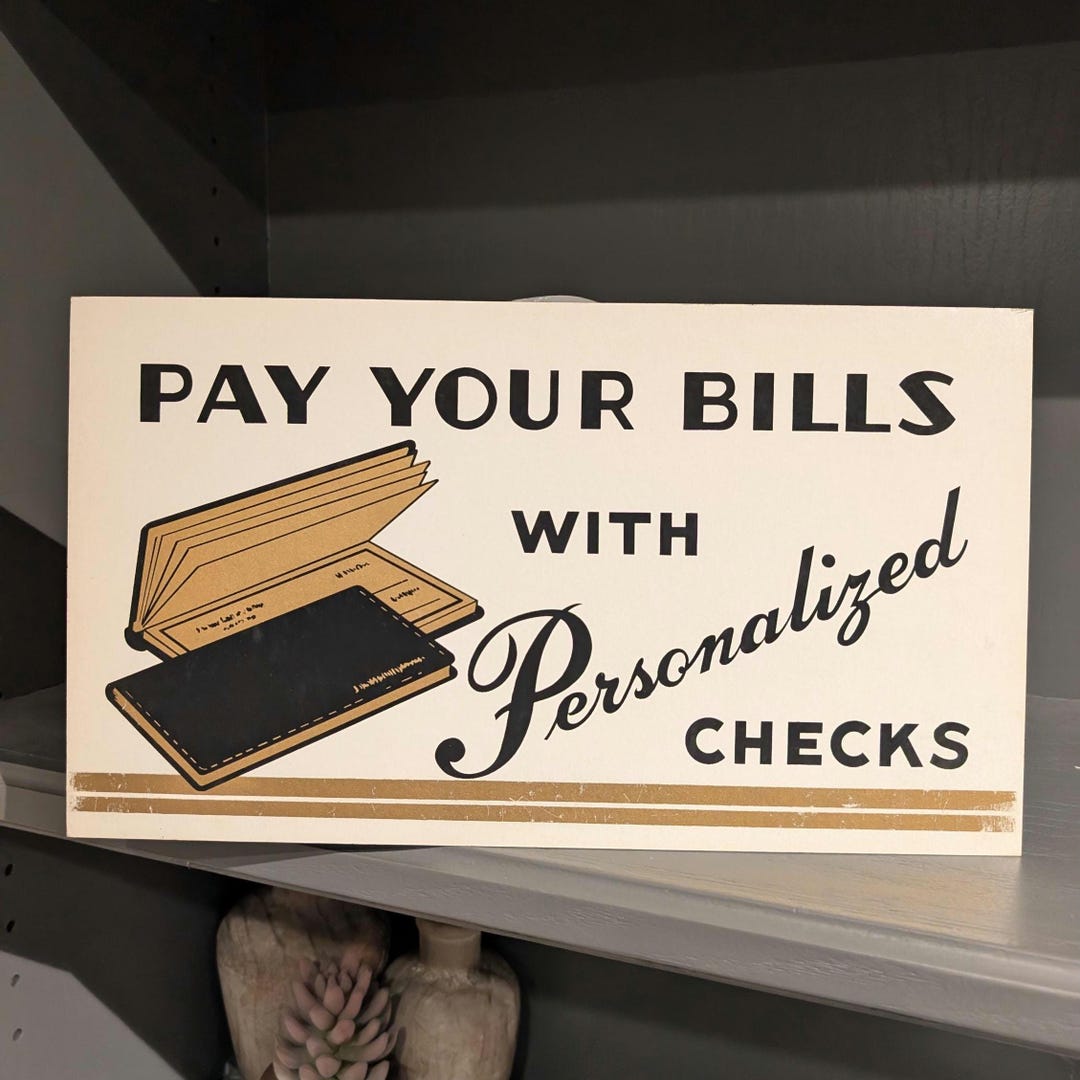 Original 1960s Pay Your Bills With Personalized Checks Vintage Bank ...