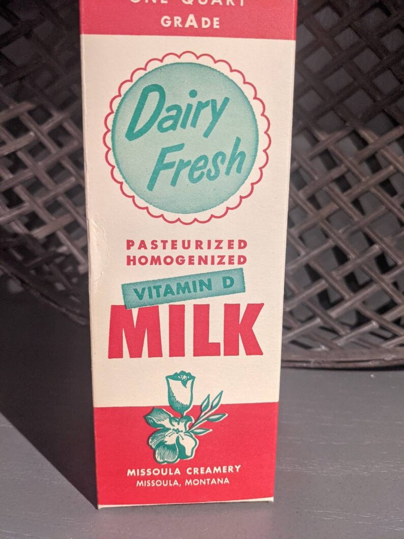 NOS 1940's Dairy Fresh Grade A Homogenized Milk Carton or Etsy