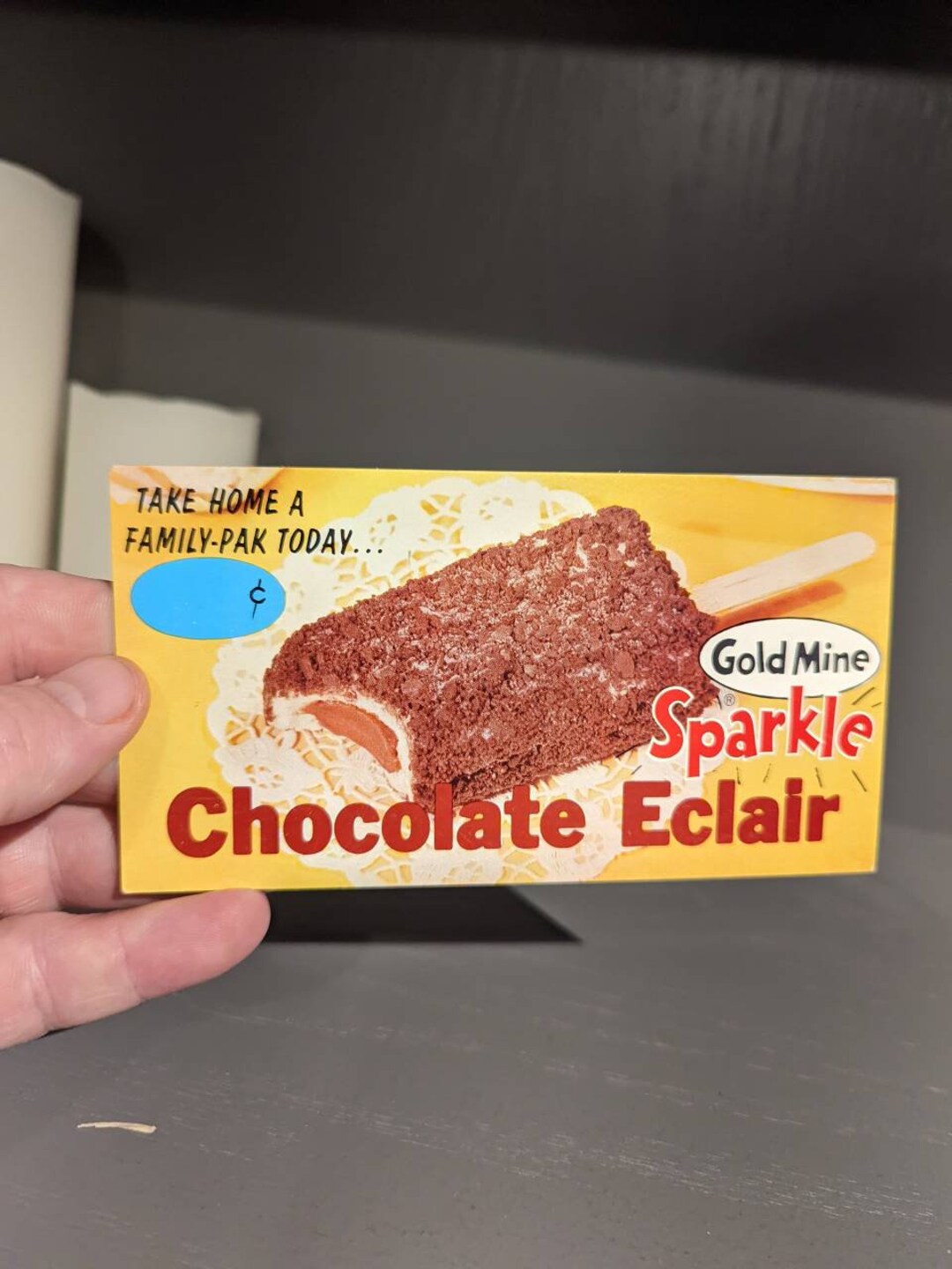 NOS 1960's Gold Mine Sparkle Chocolate Eclair Bar Popsicle Ice Cream