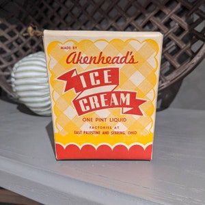 NOS 1950's Arkenhead's Ice Cream Ice Cream Container Retro Pint East Palestine and Sebring Ohio image 6