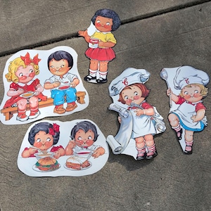 Large 1990s Campbells Kids Chef Die Cut Grocery Store Sign - Old & Original - Vintage Campbells Soup Company 1992 CHOICE or SET