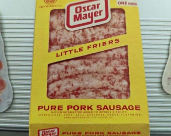 1968 Oscar Mayer Die Cut Hot Dogs,Bologna, Speck oder Wurst Pappschild - Vintage Grocery Store Fensterschilder NOS - CHOICE oder SET