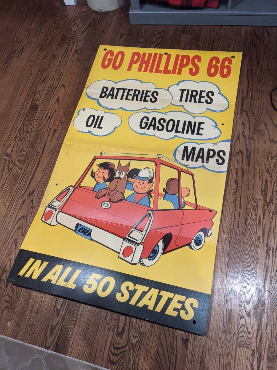 LARGE Old & Original 1968 Phillips 66 Gas Station Road Trip Sign