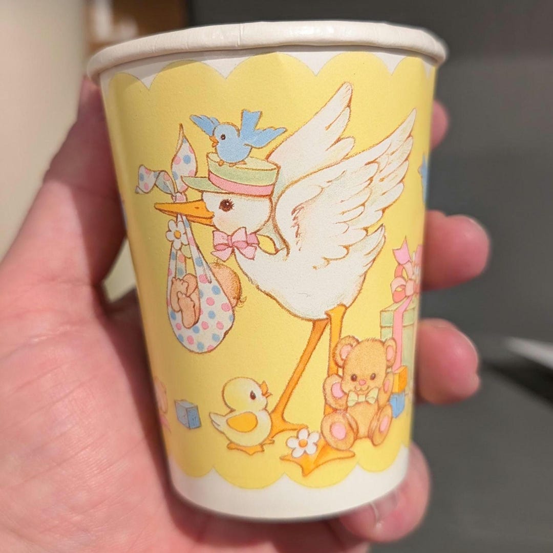 NOS 1980s Hallmark Baby Shower Vintage Paper Cups - Old & Original ...
