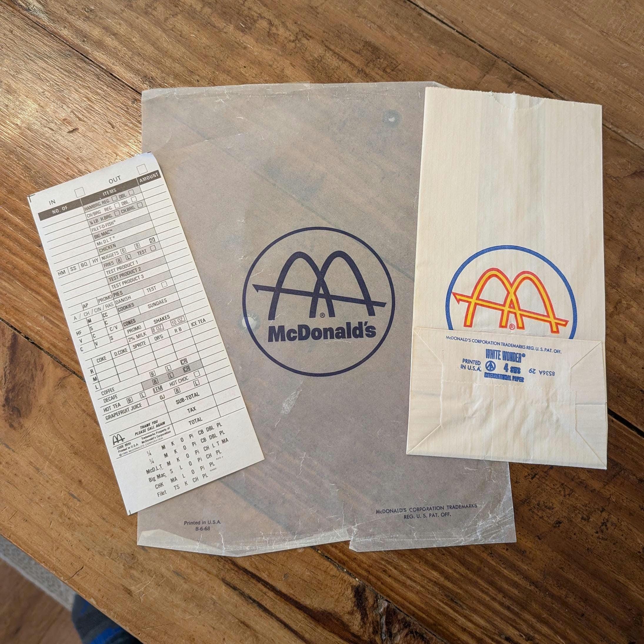 マクドナルドオリジナル （2007/05/18） 60s Mcdonald's Ephemera SET Old & Original Vintage Includes