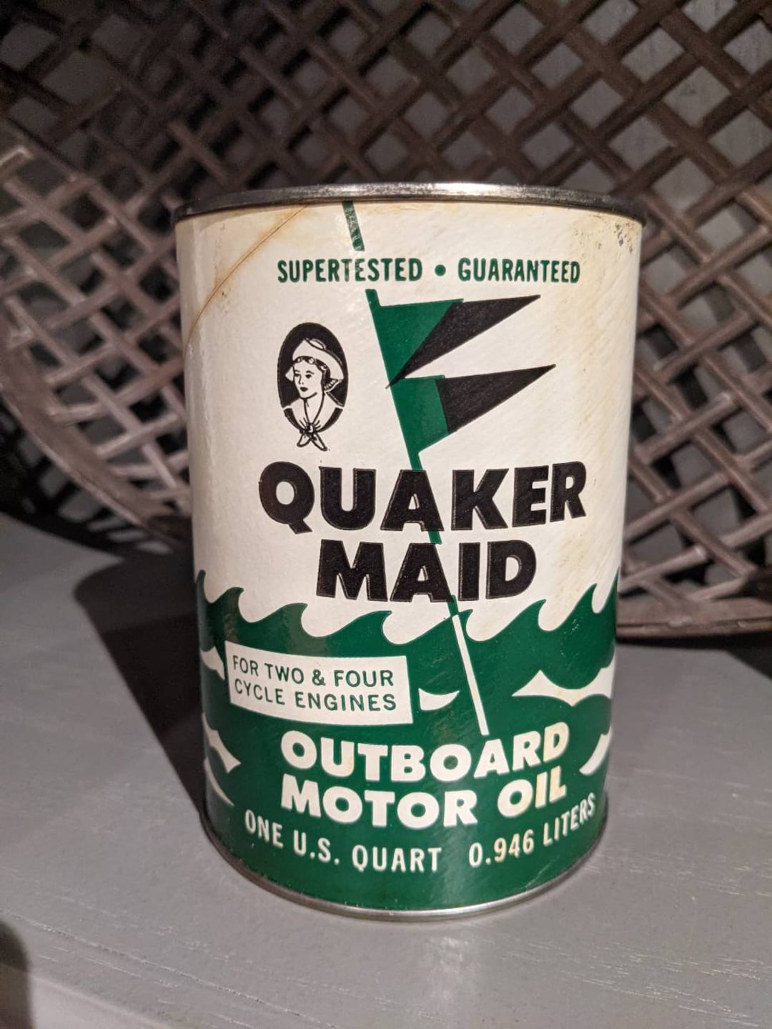 USA VINTAGE QUAKER MAID 5ガロン缶 1970s 1960's Quaker Maid Outboard Motor Oil Quart Motor Oil Can