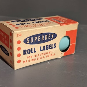1960年代のスーパーデックスファイルフォルダーラベル古いオリジナルオフィス用品