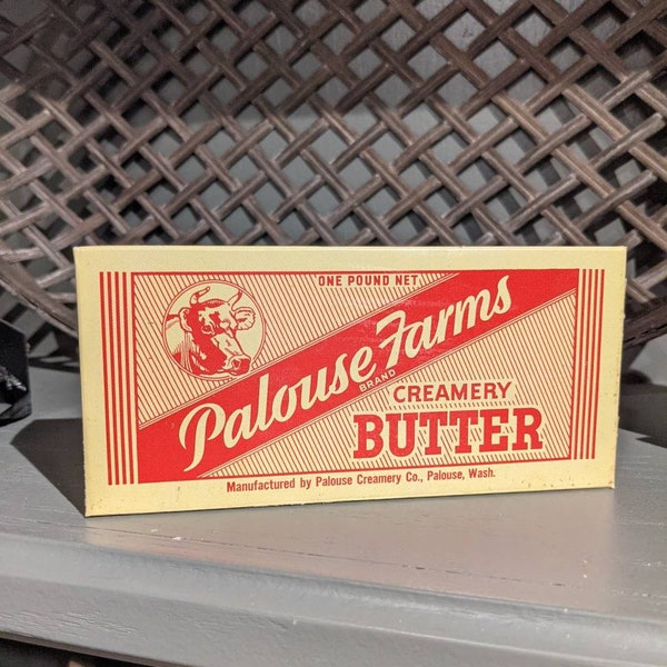 1930's Palouse Farms Butter - Old & Original Kitchen Country Store Decor, Palouse Creamery, Palouse, WA EMPTY BOX