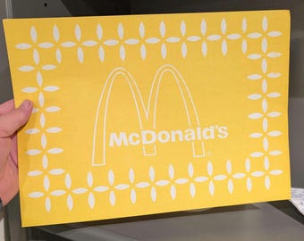 NOS 1970's 80s Mcdonald's Tray Liner Placemat Old & Original