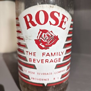 1960&#39;s Rose Beverages Soda Pop Bottle - ACL 28oz. Bottle Providence, Rhode Island