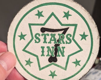 Posavasos de papel originales de 7 estrellas Inn de la década de 1940 - Posavasos de motel vintage