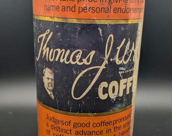 1930年代のオリジナル トーマス・J・ウェッブ コーヒー缶 - 古い
