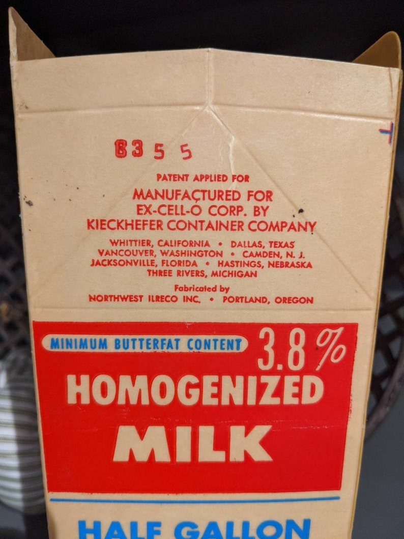 NOS 1950's Dairyland Jersey Milk Waxed Milk Carton or Etsy