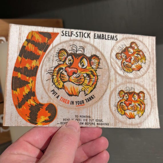 Old 1960's Esso Gas Station Tiger Giveaway - Tiger in Your Tank