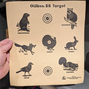 Original 1960's Forest Animals Outers BB Target - Vintage Hunting ...