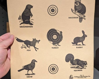 Original 1960's Forest Animals Outers BB Target - Vintage Hunting -  Target - Onalaska, WI