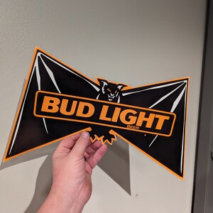 Original 1992 Budweiser Beer Die Cut Halloween Bat Display Poster Sign 90's Halloween Party CHOICE: Bud Light or Budweiser