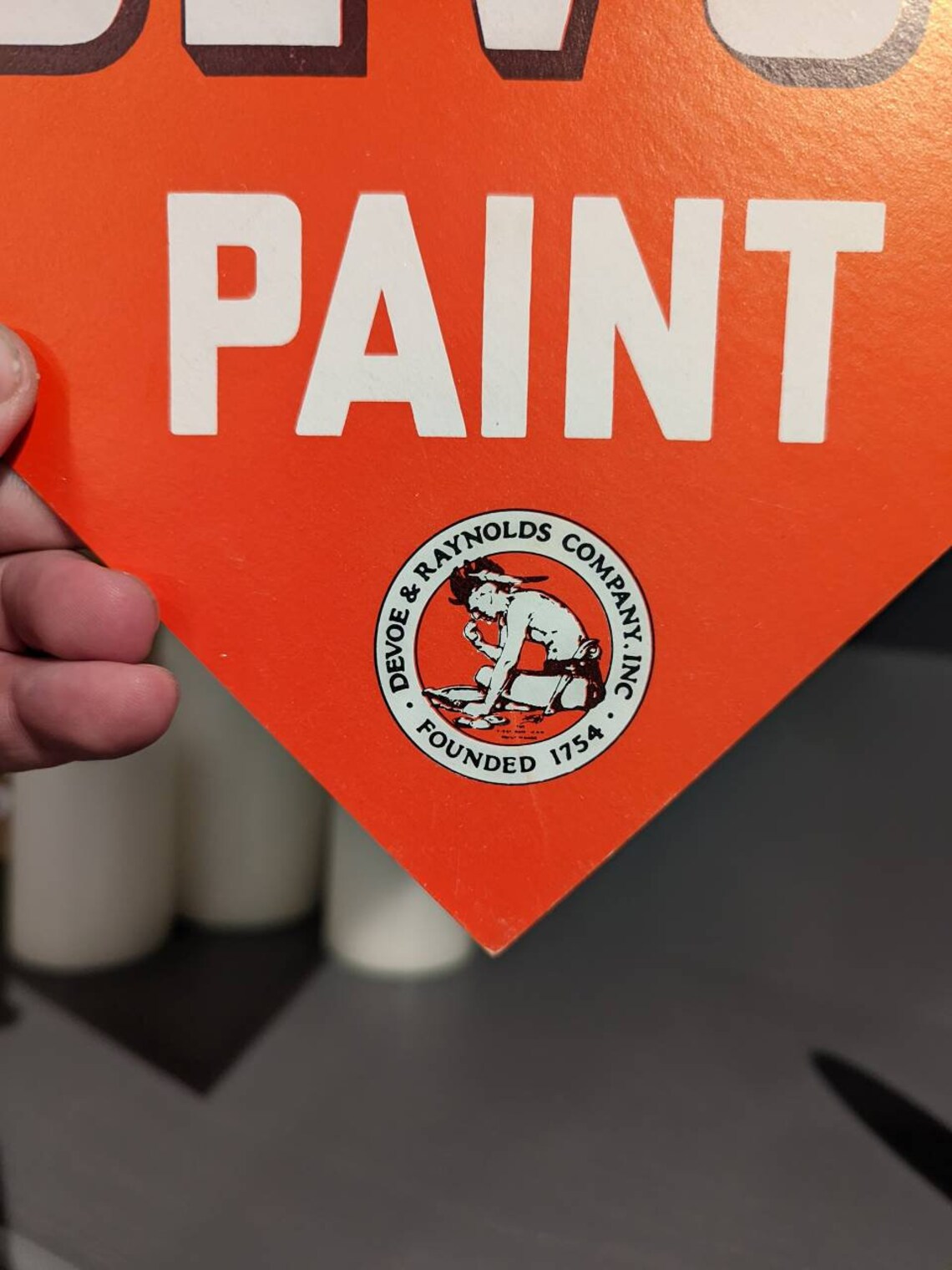 Original 1950's Devoe Paints WET PAINT Cardboard Sign Etsy